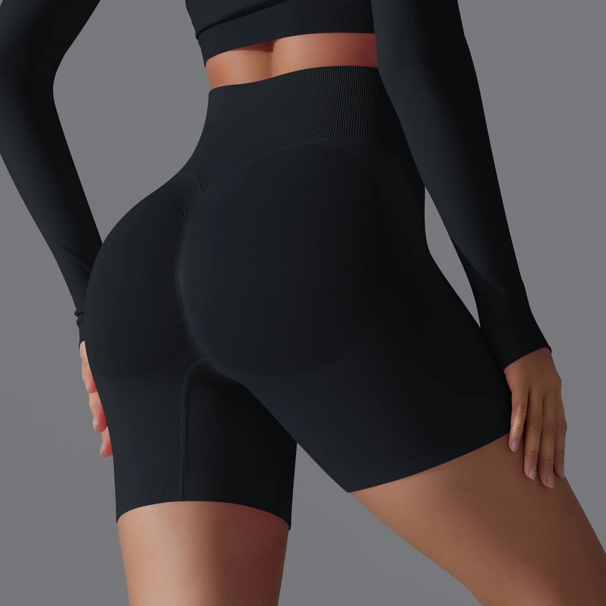 Seamless High-Waist Yoga Shorts