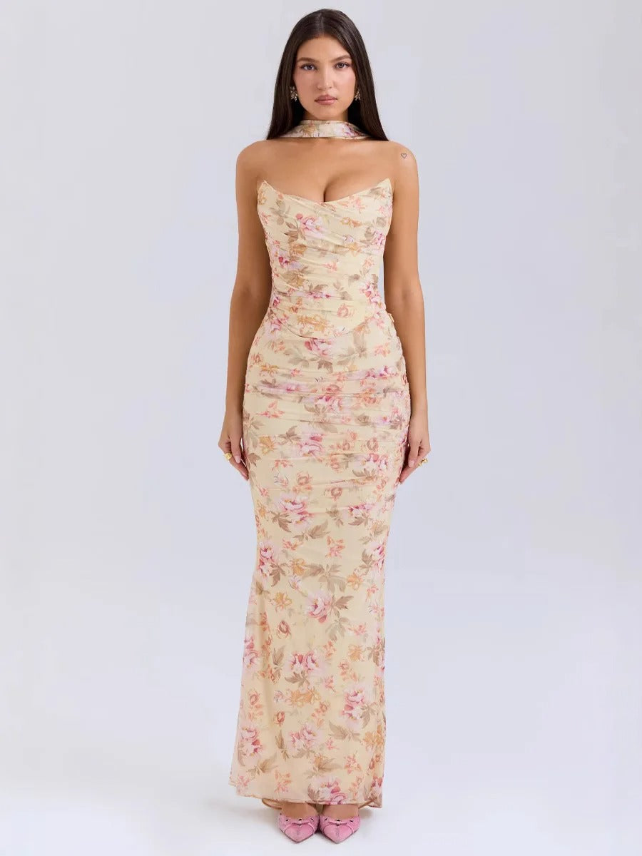 Elegant Bloom Strapless Set