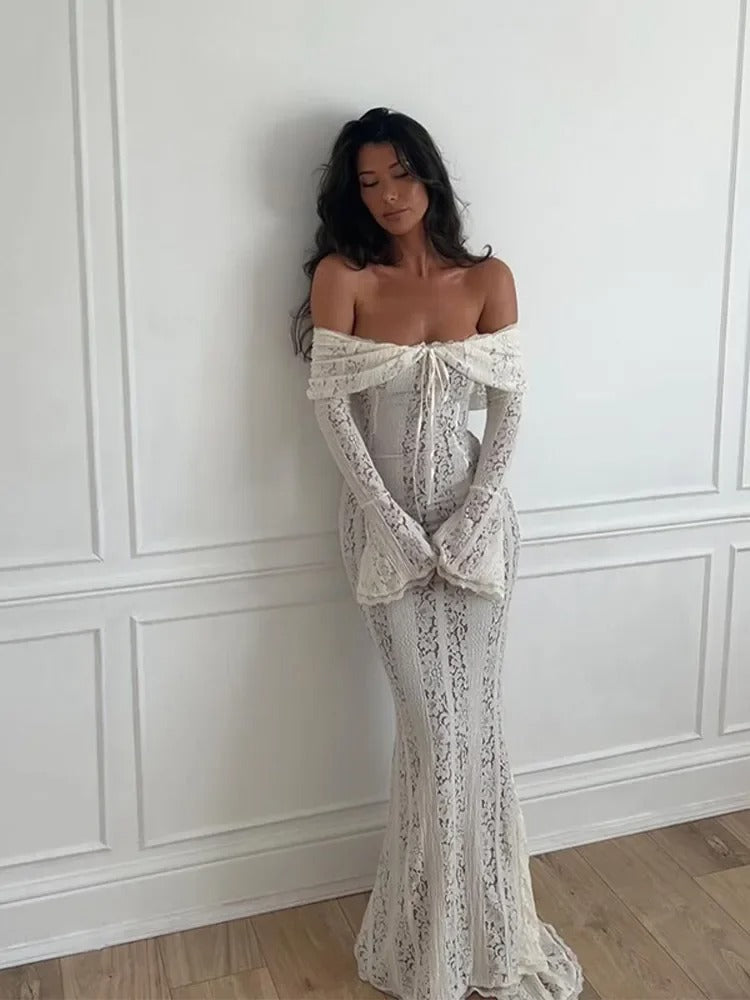 Lace Embrace Maternity Gown