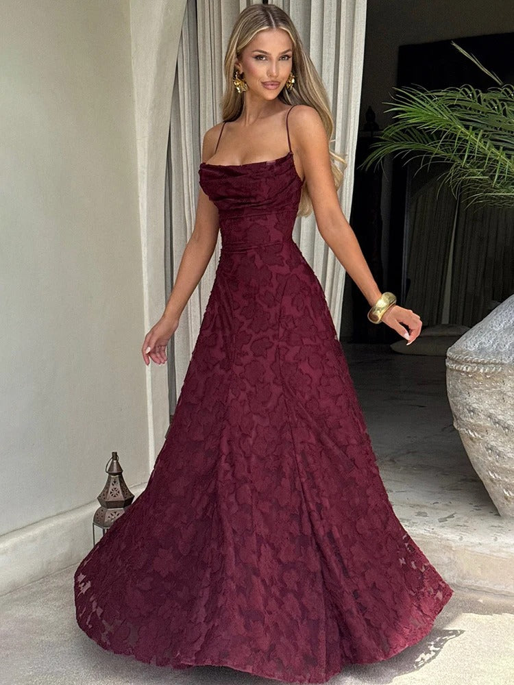 Backless Lace-Up Gown