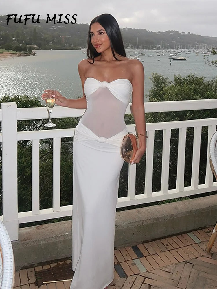 Satin Muse Knotted Maxi Dress