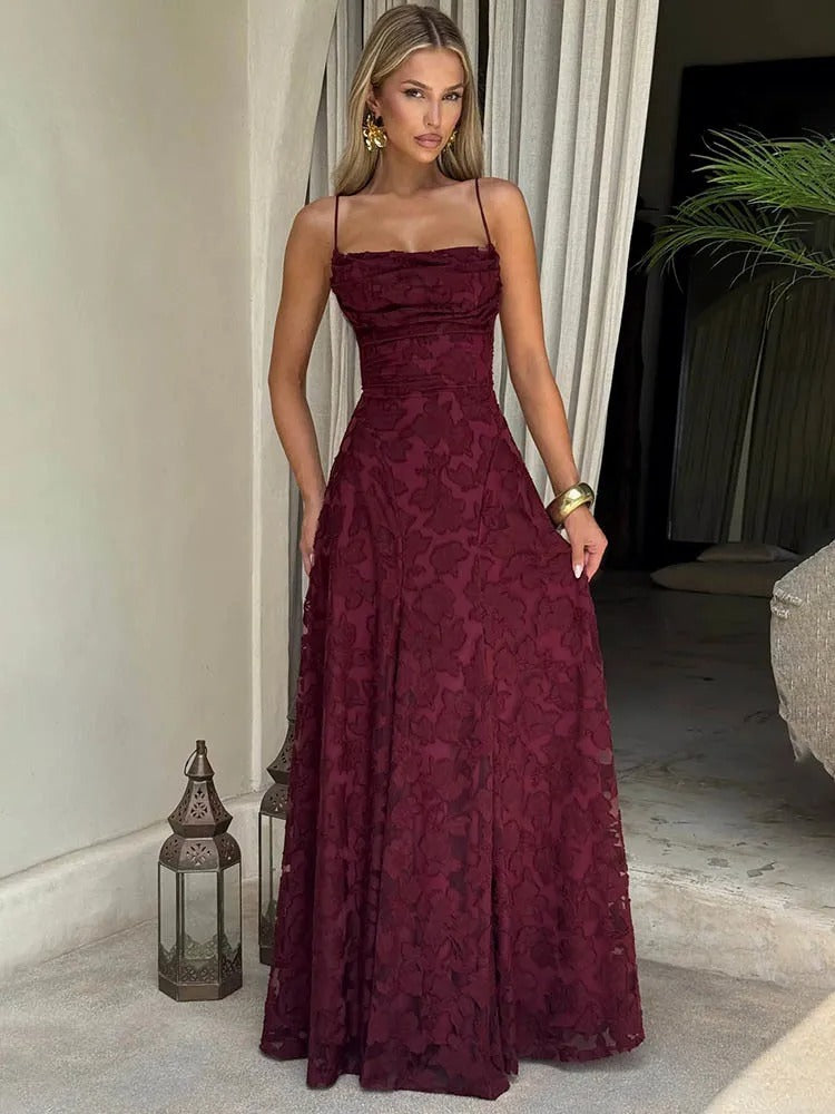 Backless Lace-Up Gown