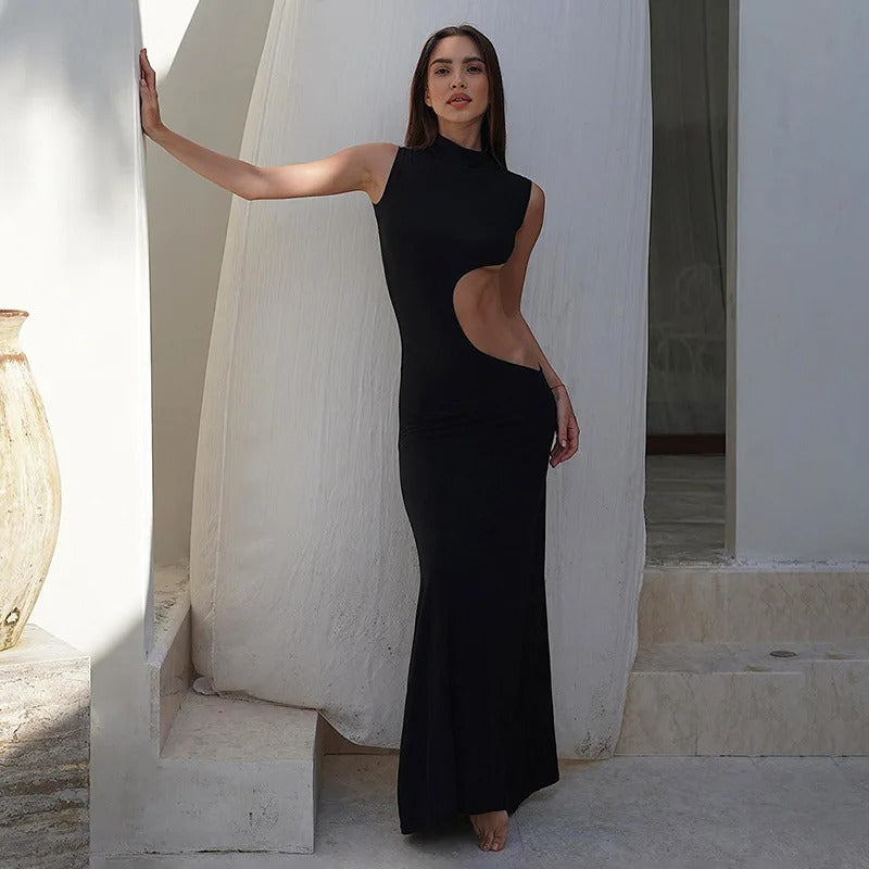Chic Edge Cut-Out Maxi Dress