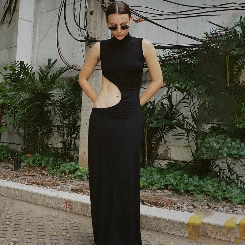 Chic Edge Cut-Out Maxi Dress