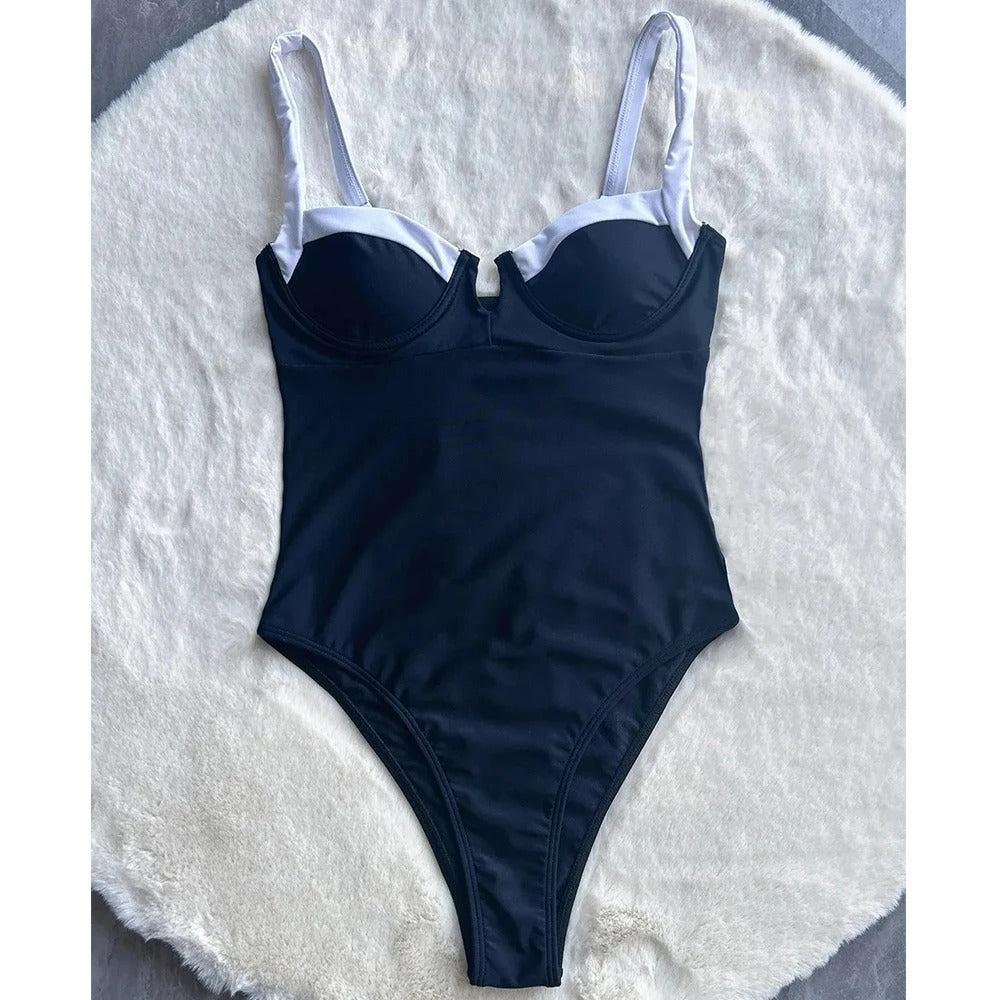 Knotted Contrast Swimsuit