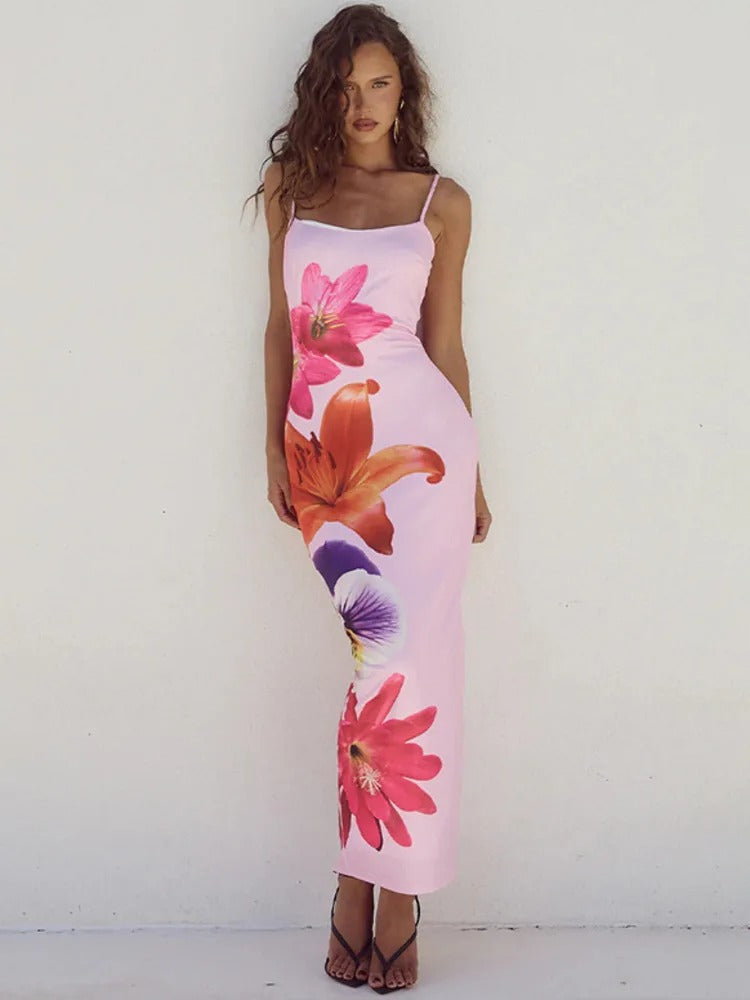Floral Dream Spaghetti Strap Midi