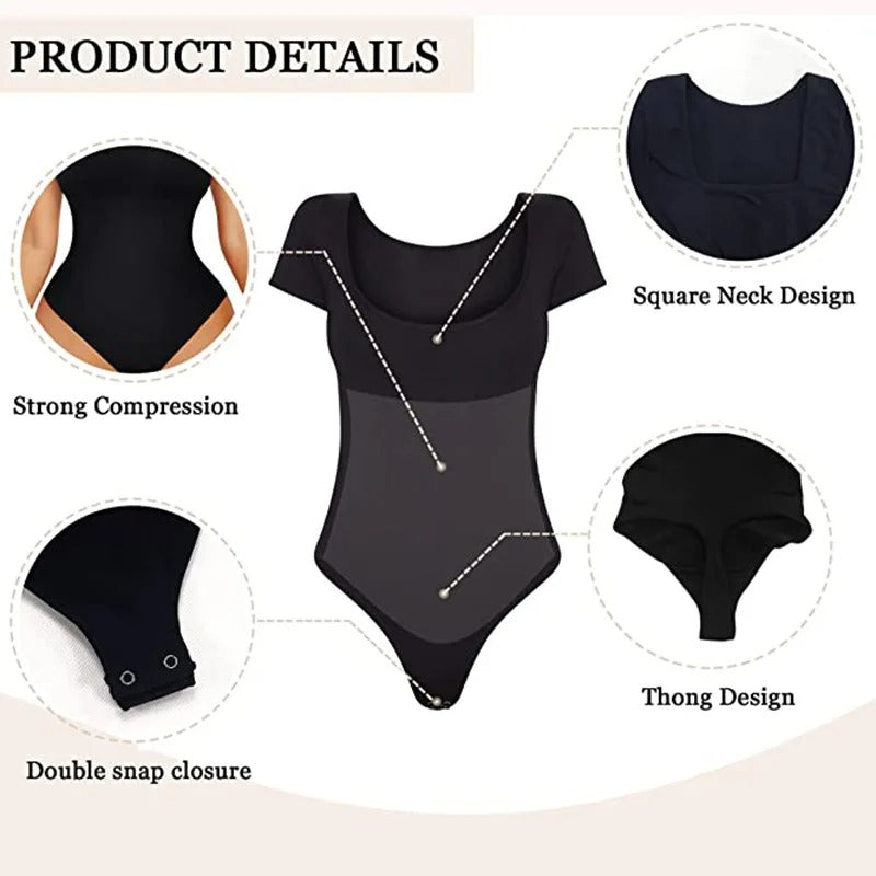 Elegant Square Neck Bodysuit