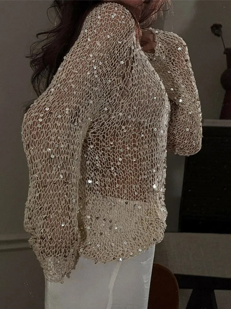 Sequin Knit Pullover