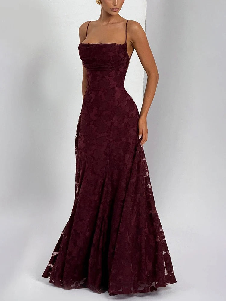 Backless Lace-Up Gown