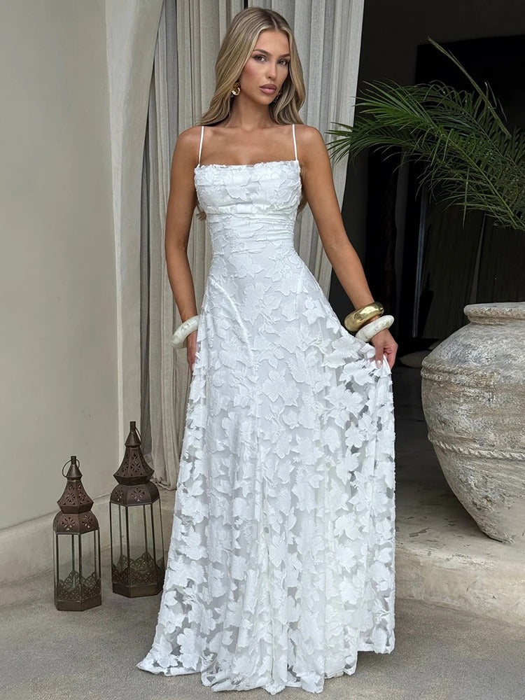 Backless Lace-Up Gown