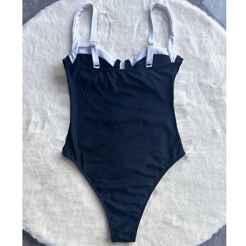 Knotted Contrast Swimsuit