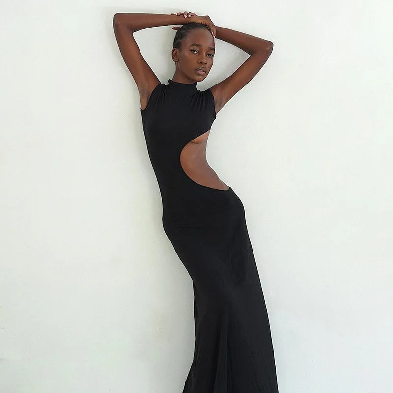 Chic Edge Cut-Out Maxi Dress