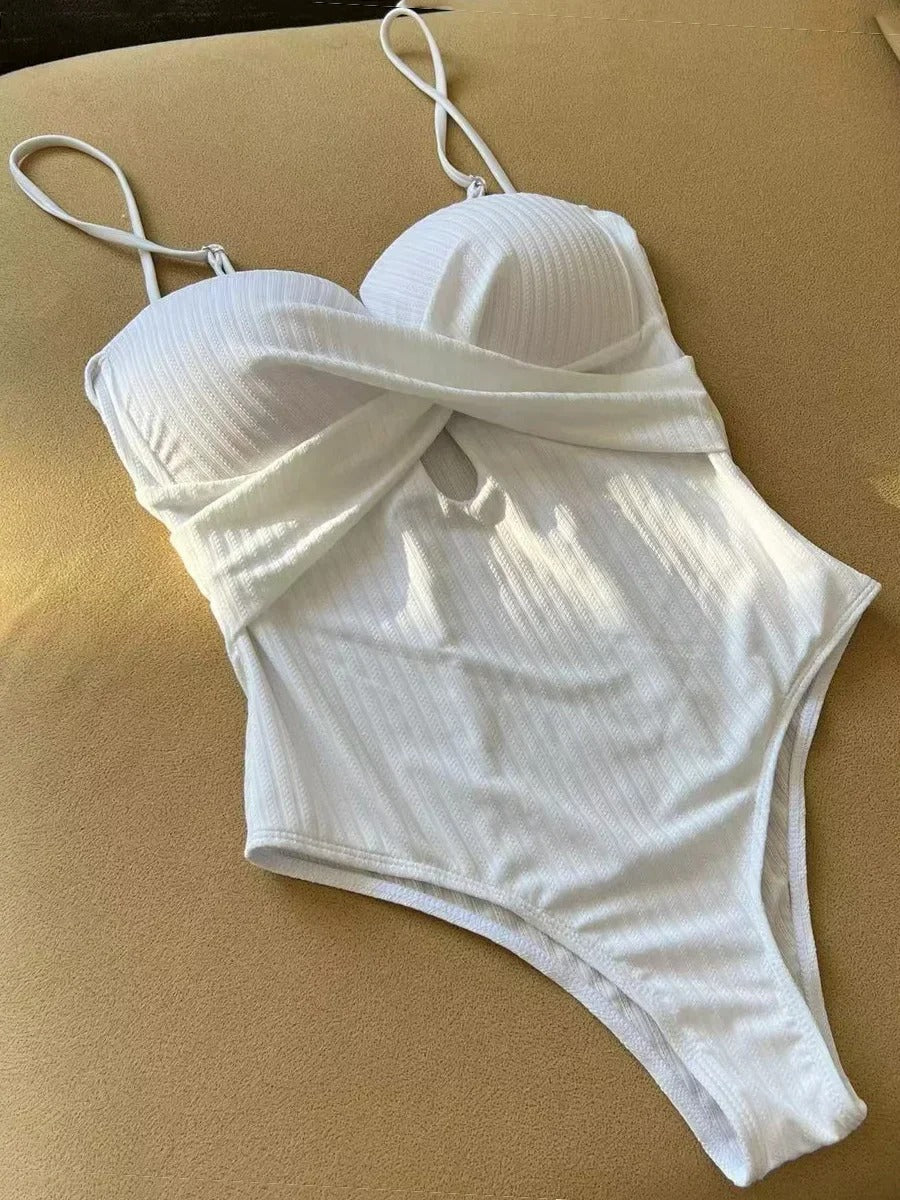 Ribbed Bra Cup Swimsuit