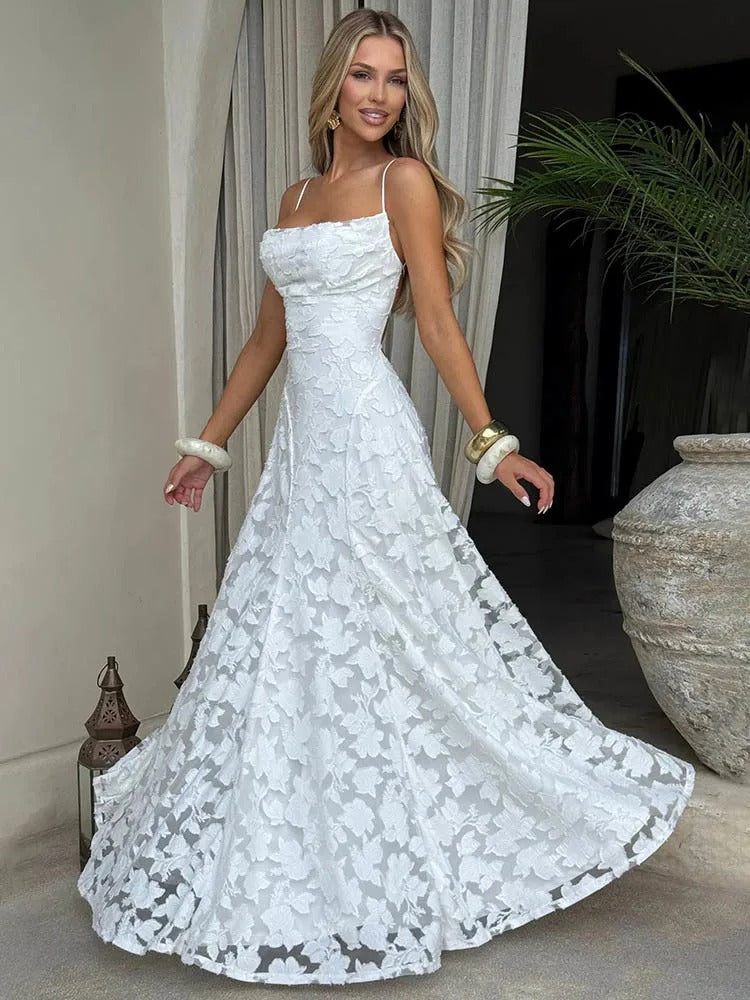 Backless Lace-Up Gown