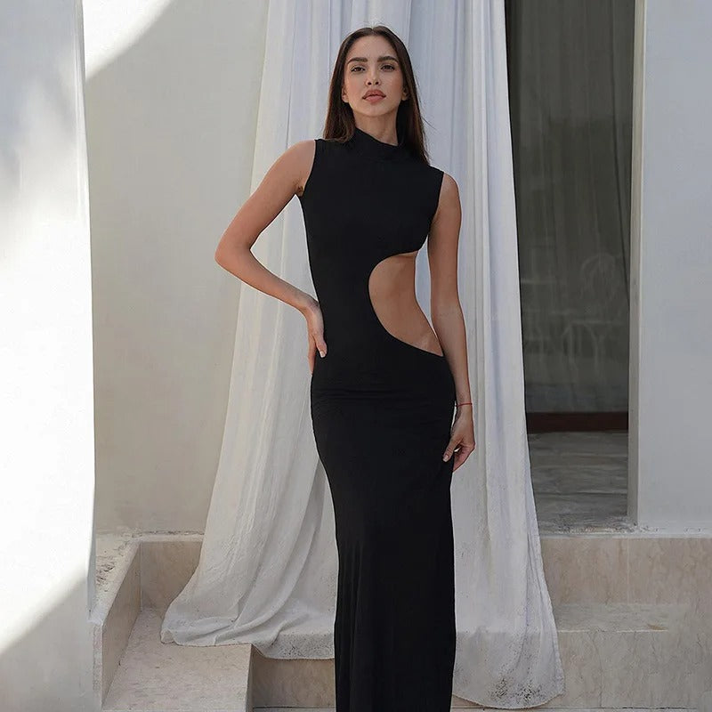 Chic Edge Cut-Out Maxi Dress