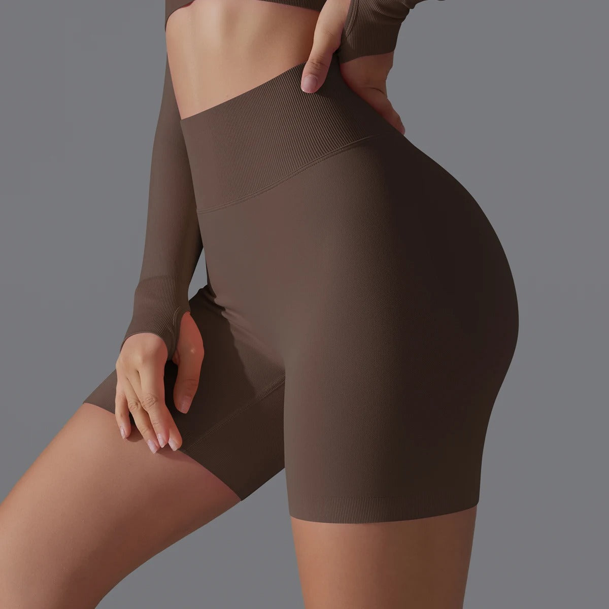 Seamless High-Waist Yoga Shorts