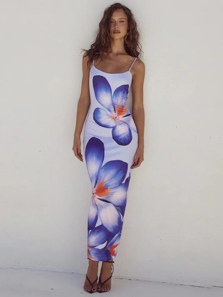 Floral Dream Spaghetti Strap Midi