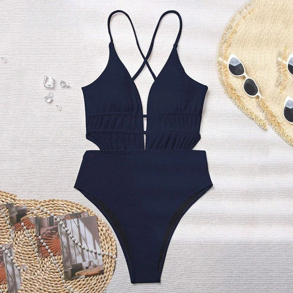 Black Ribbed One-Piece
