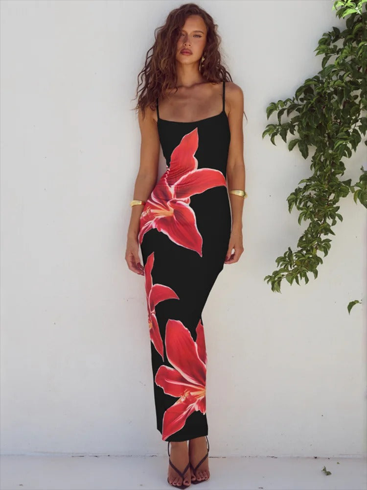 Floral Dream Spaghetti Strap Midi