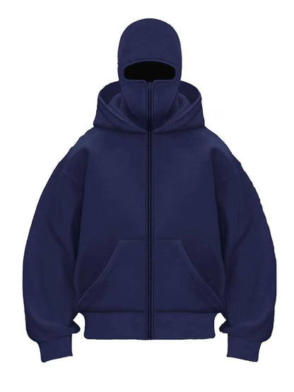 Double Layer Hooded Zipper Sweatshirt