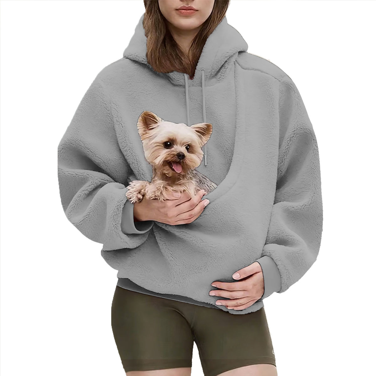 Womens Hooded Camel Wool Sweatshirt