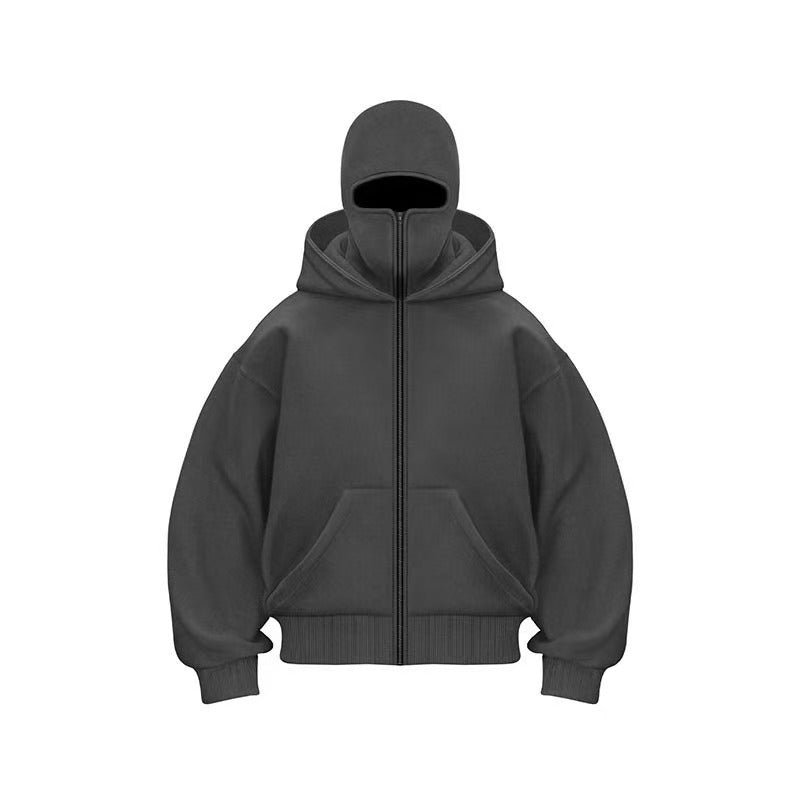Double Layer Hooded Zipper Sweatshirt