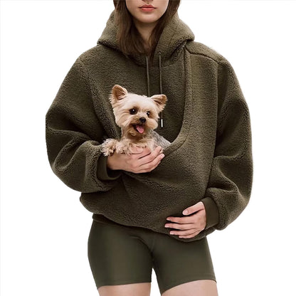 Womens Hooded Camel Wool Sweatshirt