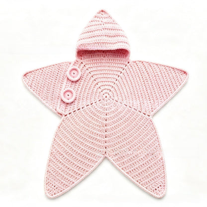 Baby Starfish Knitted Sleeping Bag Newborn Hooded Swaddle Wrap