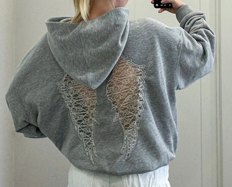 Womens Hooded Embroidered Sweatshirt