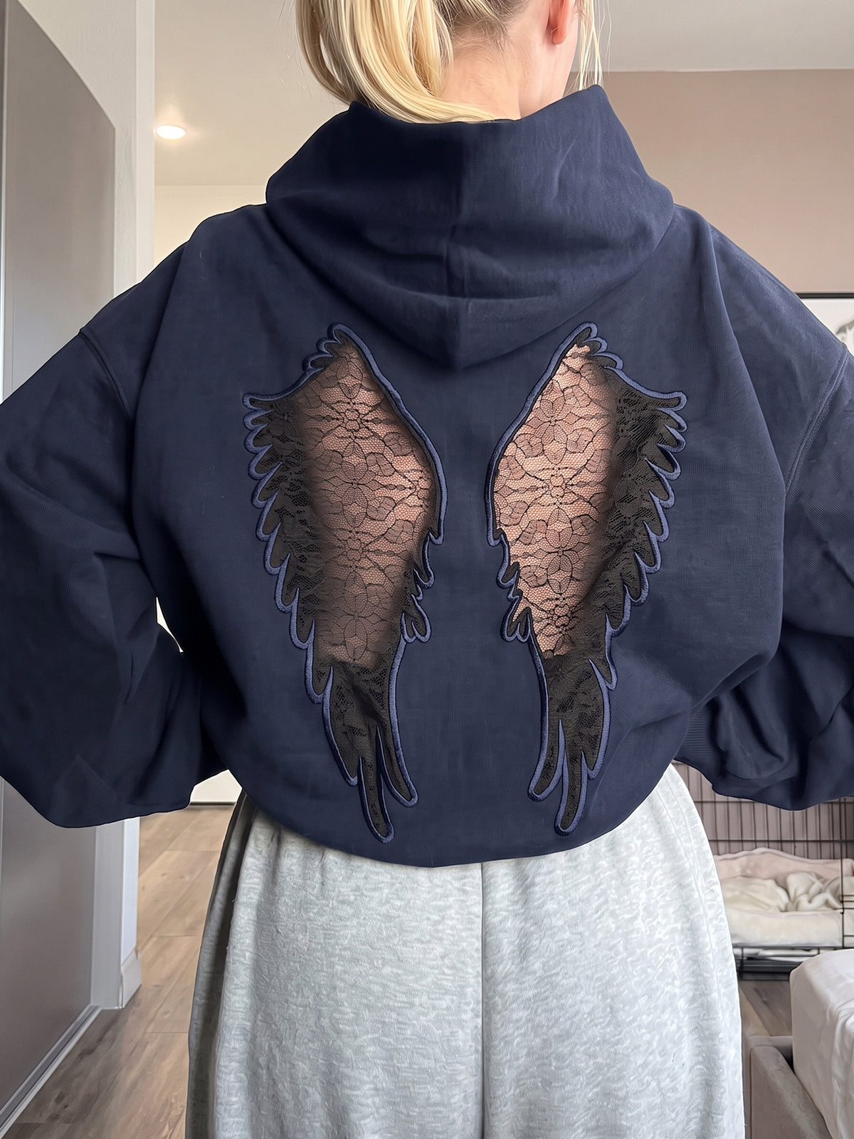 Womens Hooded Embroidered Sweatshirt