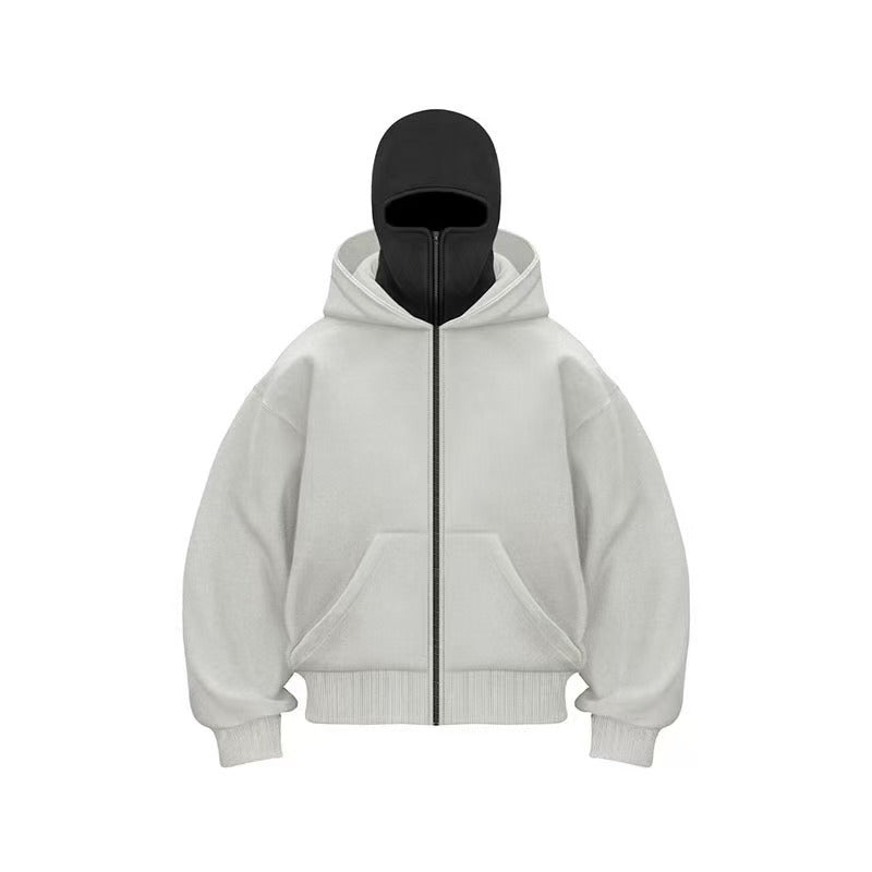 Double Layer Hooded Zipper Sweatshirt