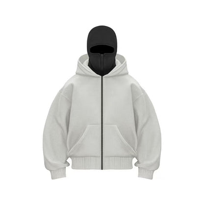 Double Layer Hooded Zipper Sweatshirt