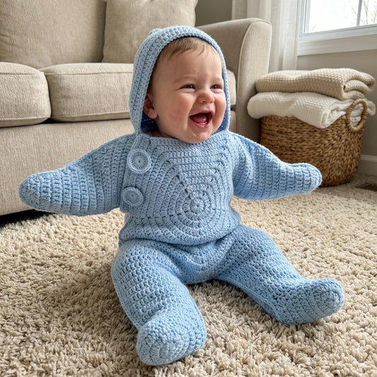 Baby Starfish Knitted Sleeping Bag Newborn Hooded Swaddle Wrap