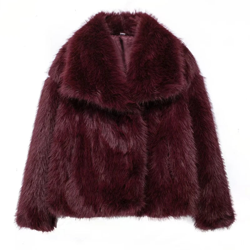 MUJER Luxe Plush Faux Fur Coat