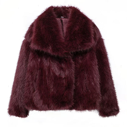 MUJER Luxe Plush Faux Fur Coat