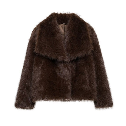 MUJER Luxe Plush Faux Fur Coat