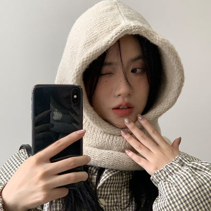 Retro Knit Balaclava Scarf Hat