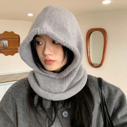 Retro Knit Balaclava Scarf Hat