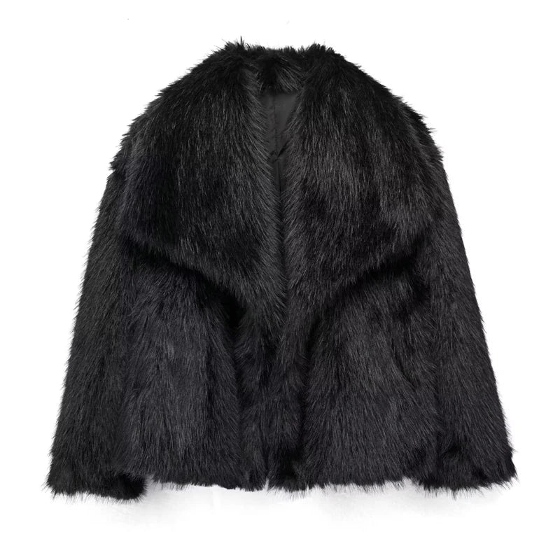 MUJER Luxe Plush Faux Fur Coat