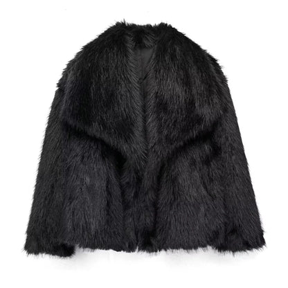MUJER Luxe Plush Faux Fur Coat