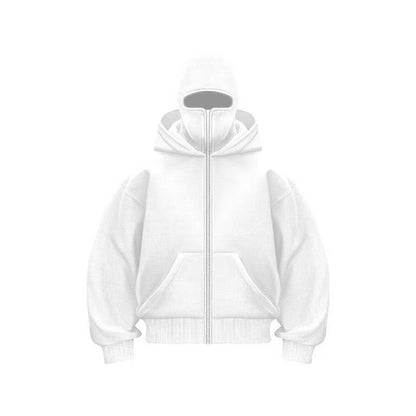 Double Layer Hooded Zipper Sweatshirt