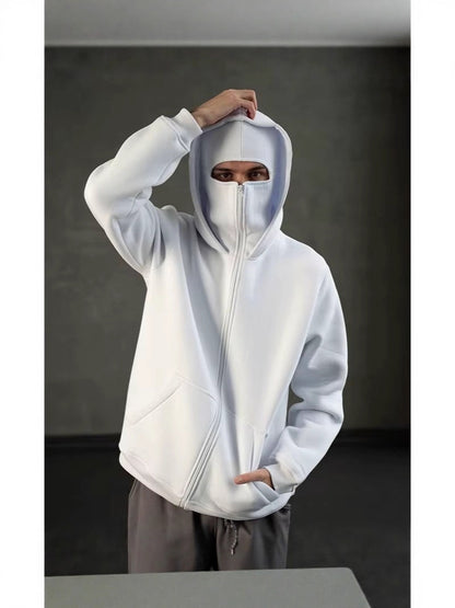 Double Layer Hooded Zipper Sweatshirt