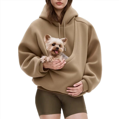 Womens Hooded Camel Wool Sweatshirt