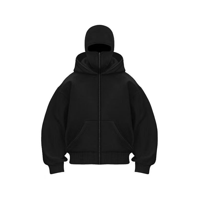 Double Layer Hooded Zipper Sweatshirt