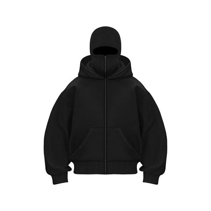 Double Layer Hooded Zipper Sweatshirt