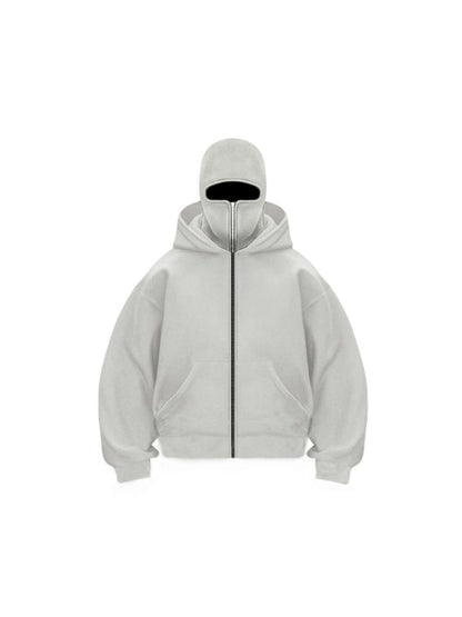 Double Layer Hooded Zipper Sweatshirt