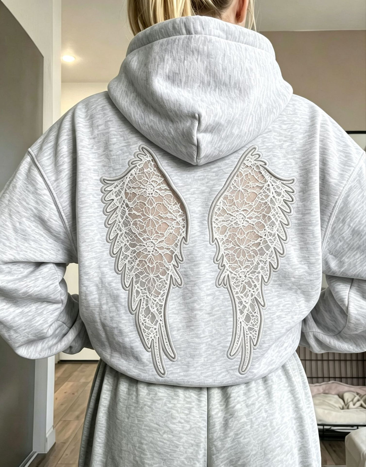 Womens Hooded Embroidered Sweatshirt