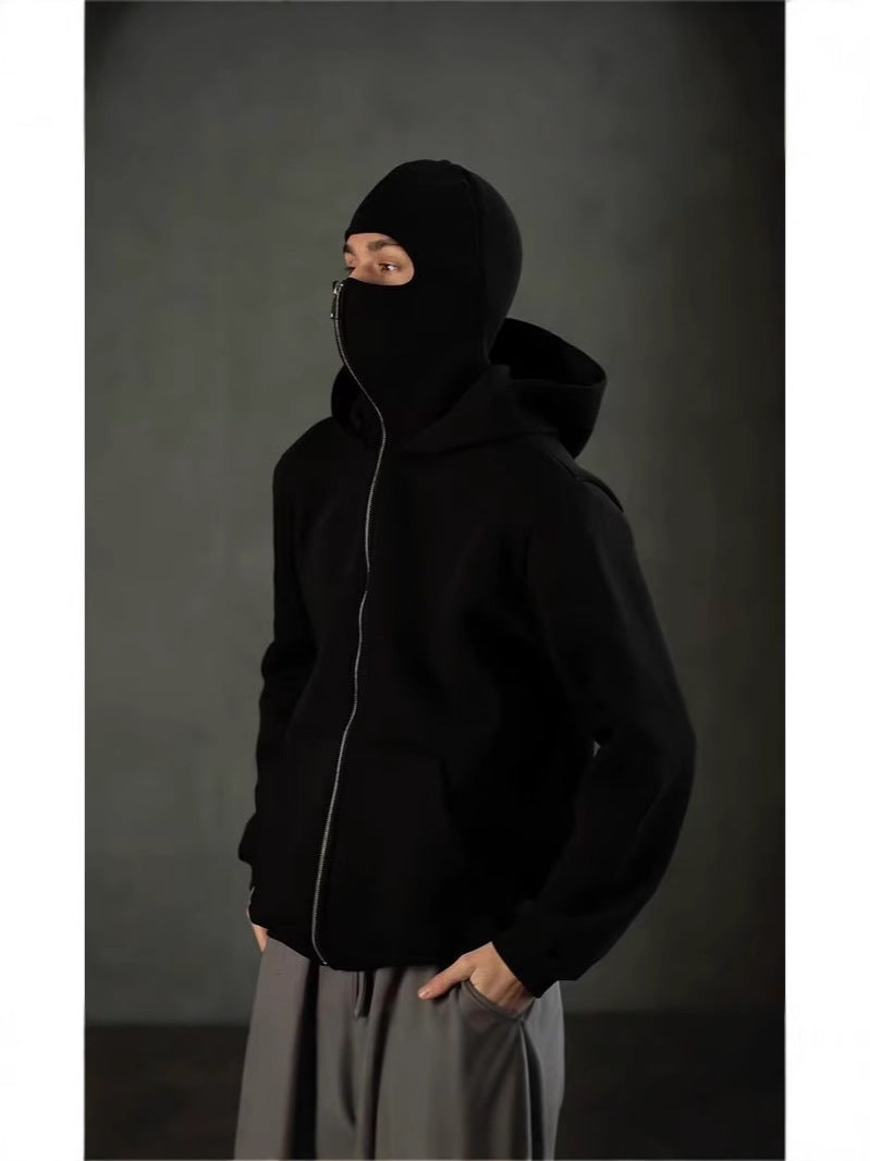 Double Layer Hooded Zipper Sweatshirt