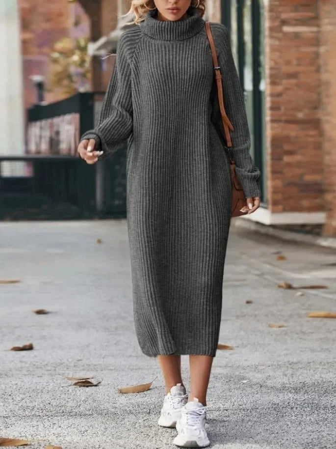 Thick Knit Knee-Length Winter Dress