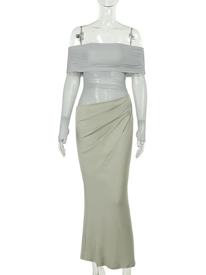 One Shoulder Mesh Dress